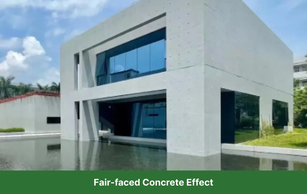 Architectural fair-faced concrete wall with natural matte finish