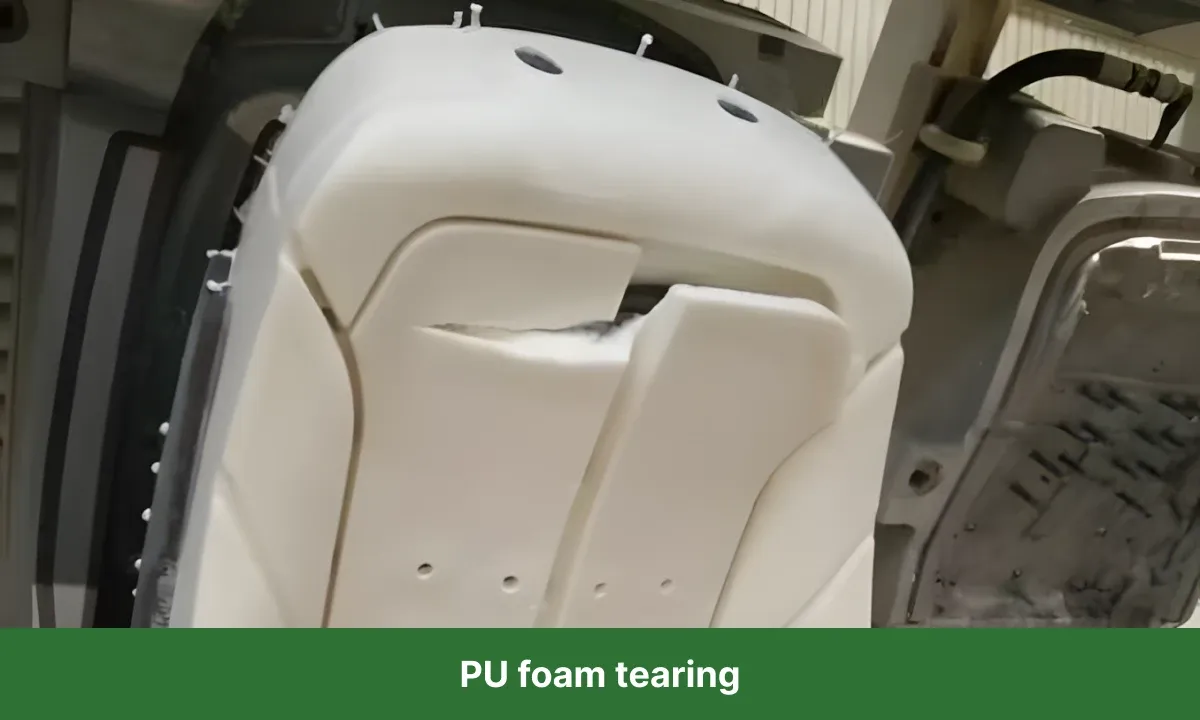 Tearing defect in automotive seat PU foam during demolding